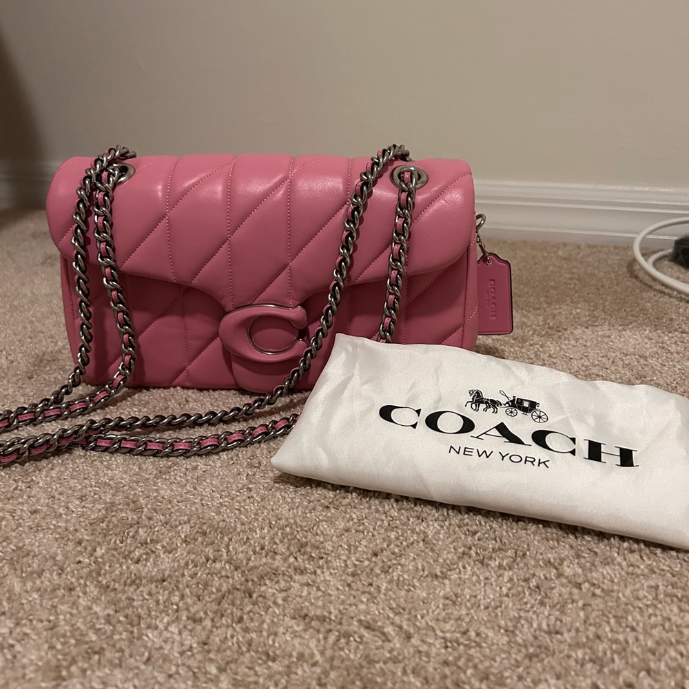 Coach Pink Quilted Tabby 26